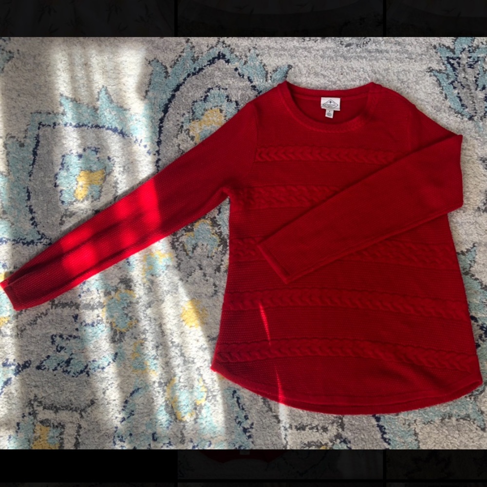 Red Cable-knit Sweater